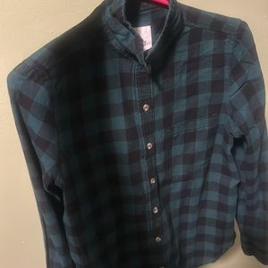 SO soft green and black flannel size small womens